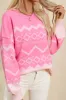 Geometric Drop Shoulder Long Sleeve Sweater sold by Charming Charlie