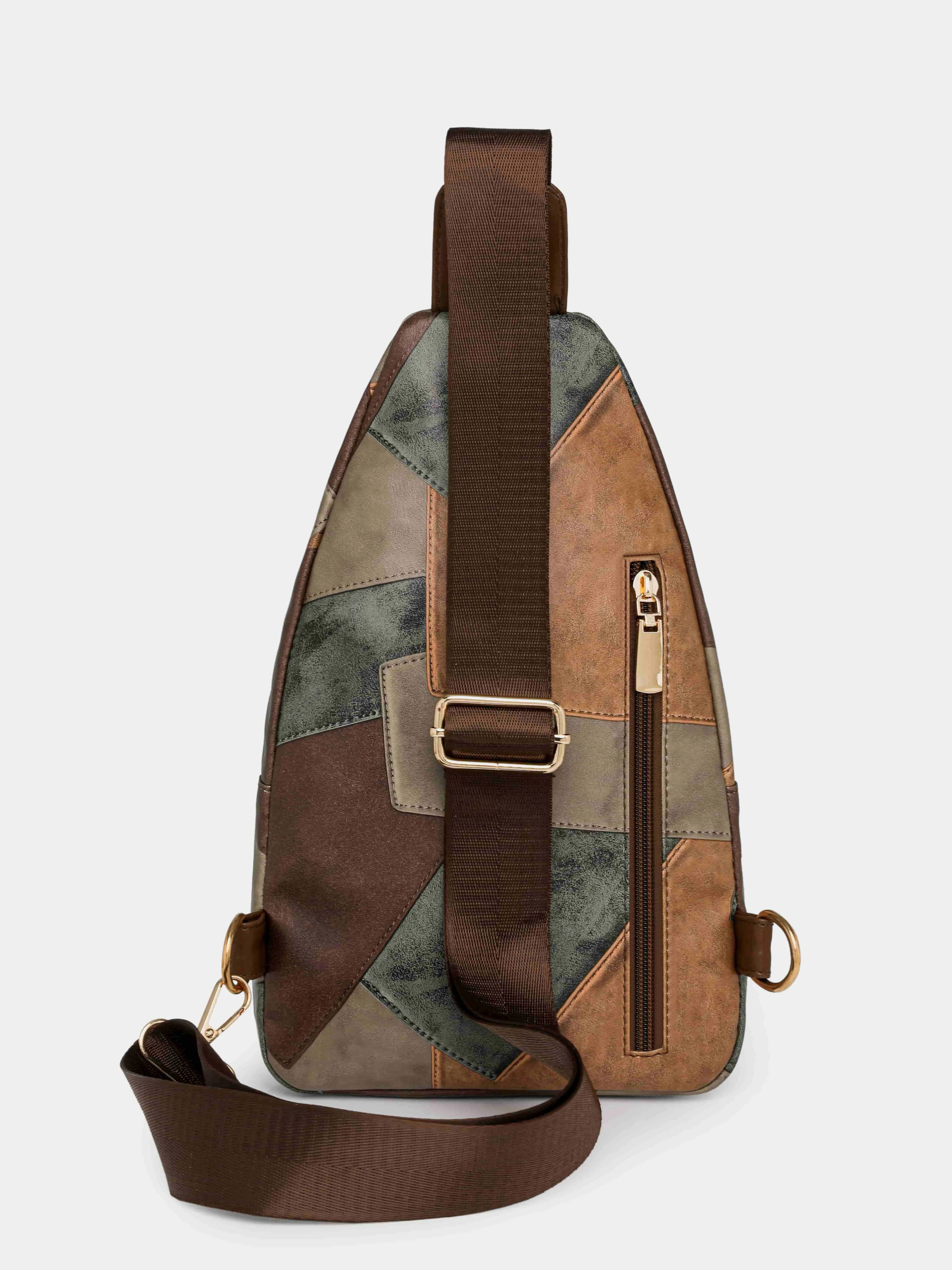 PU Leather Color Block Crossbody Bag sold by Charming Charlie product image thumbnail 3