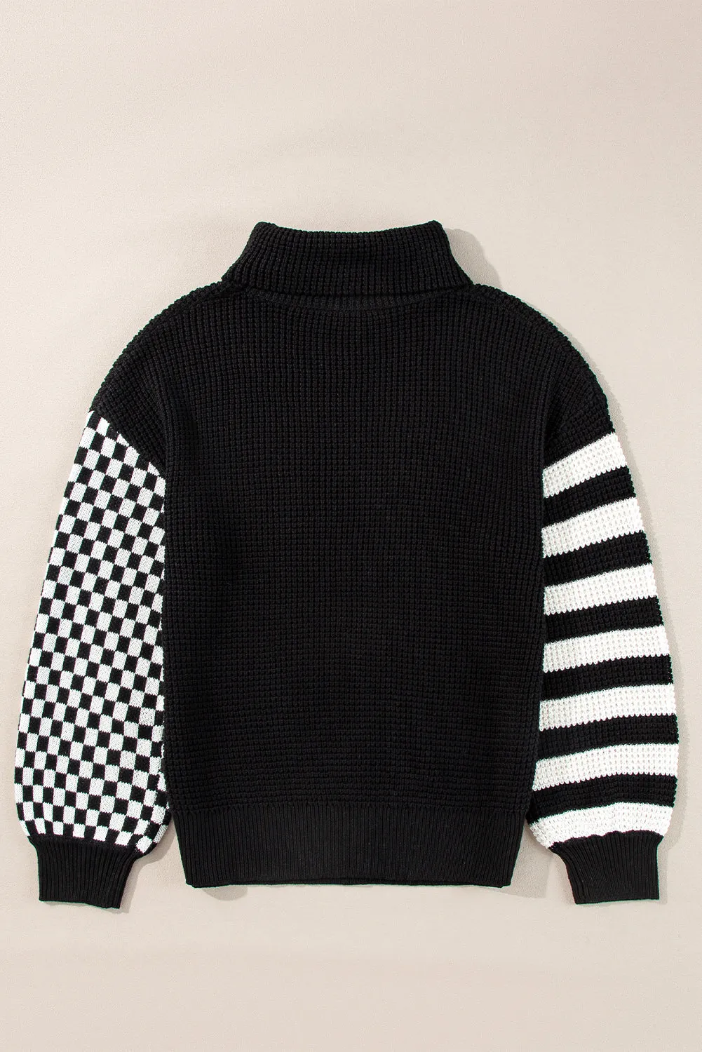 Striped & Checkered Turtleneck Dropped Shoulder Sweater sold by Charming Charlie product image thumbnail 5
