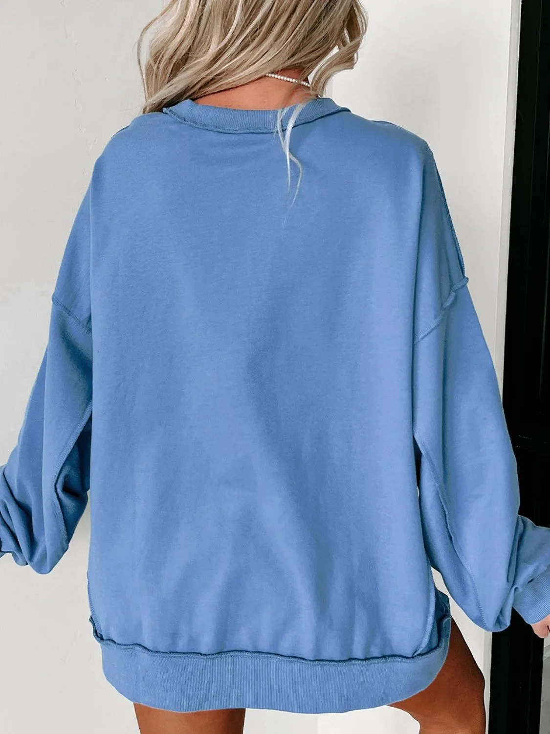 Star Patch Round Neck Long Sleeve Sweatshirt sold by Charming Charlie product image thumbnail 3