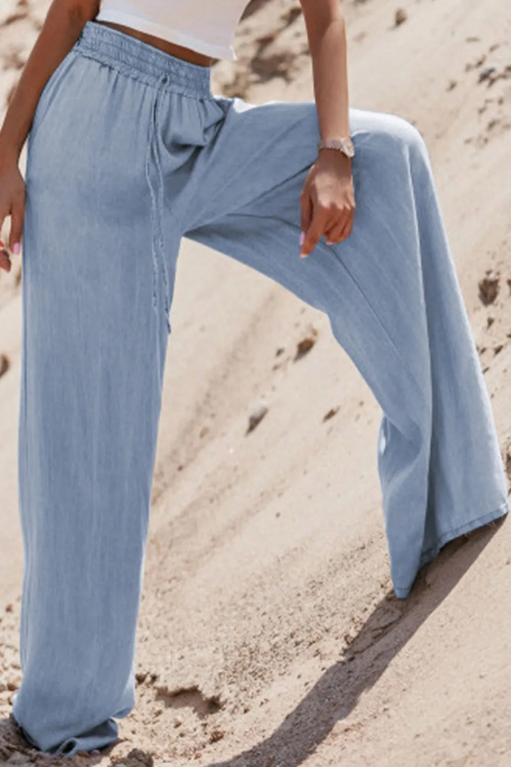 Drawstring Wide Leg Jeans sold by Charming Charlie product image thumbnail 3