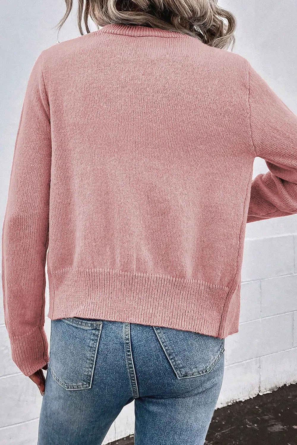 Beaded V-Neck Button Up Long Sleeve Cardigan sold by Charming Charlie product image thumbnail 5