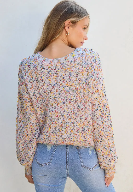 Confetti Round Neck Long Sleeve Sweater sold by Charming Charlie product image thumbnail 4