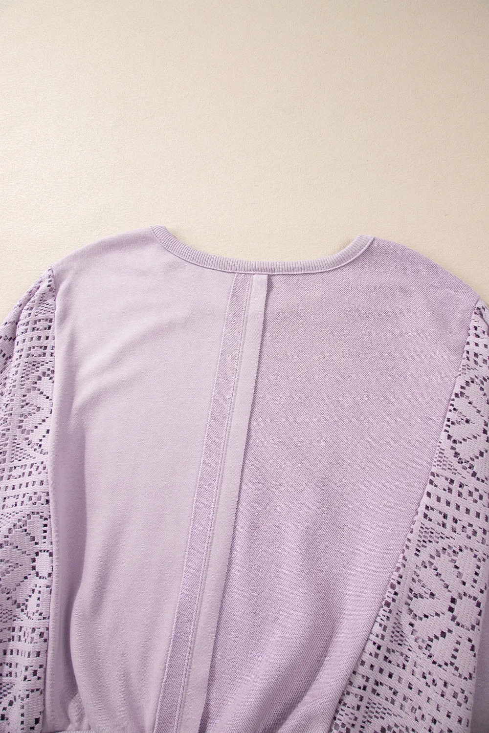 Crochet Round Neck Long Sleeve Sweatshirt sold by Charming Charlie product image thumbnail 4
