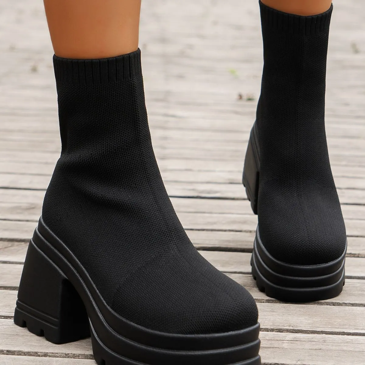 Round Toe Block Heel Boots sold by Charming Charlie product image thumbnail 5