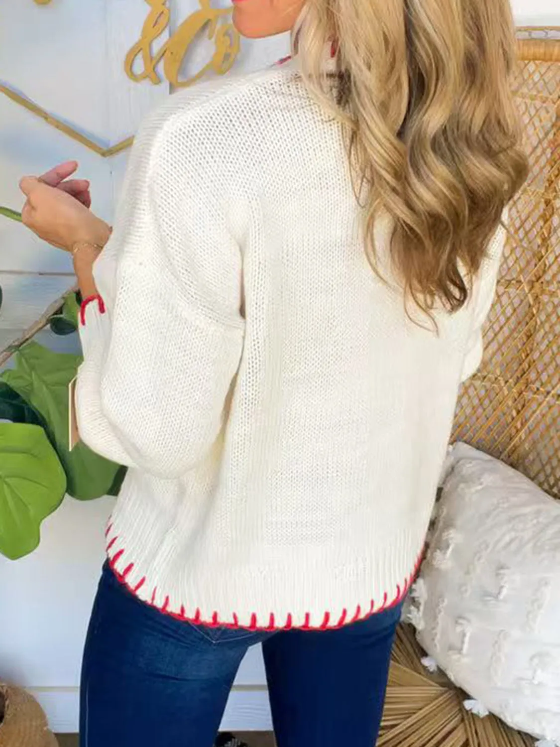 Bow Round Neck Long Sleeve Sweater sold by Charming Charlie product image thumbnail 2