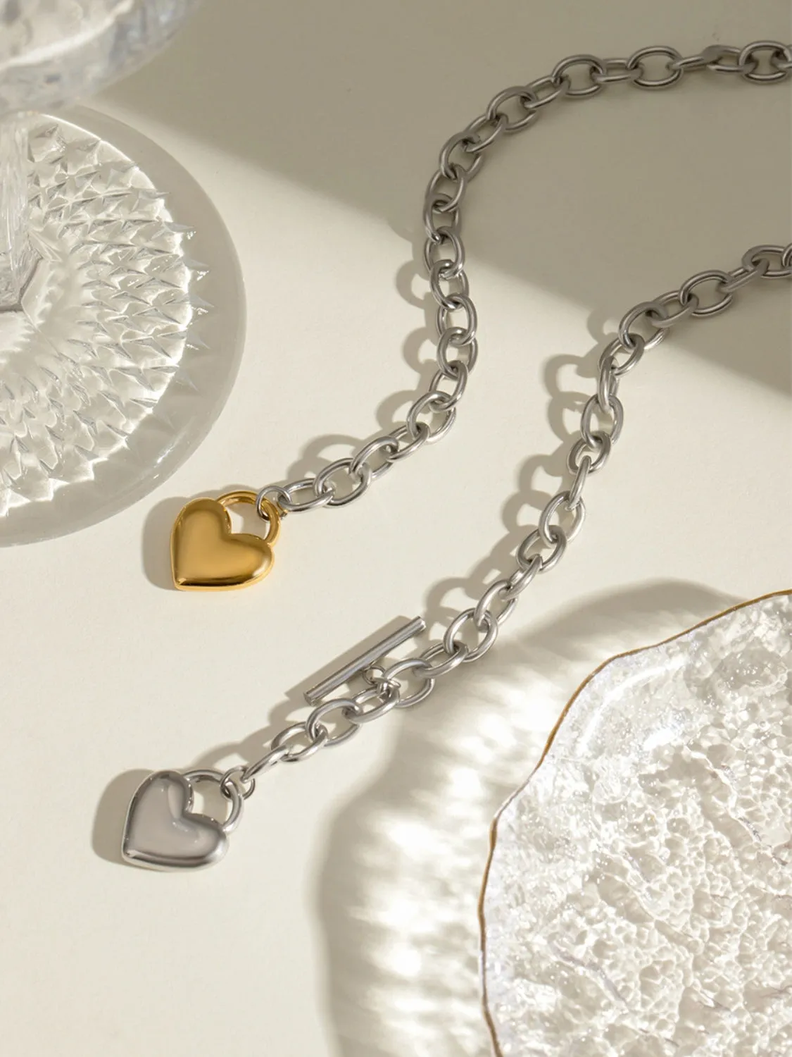 Stainless Steel Heart Chain Necklace sold by Charming Charlie product image thumbnail 3
