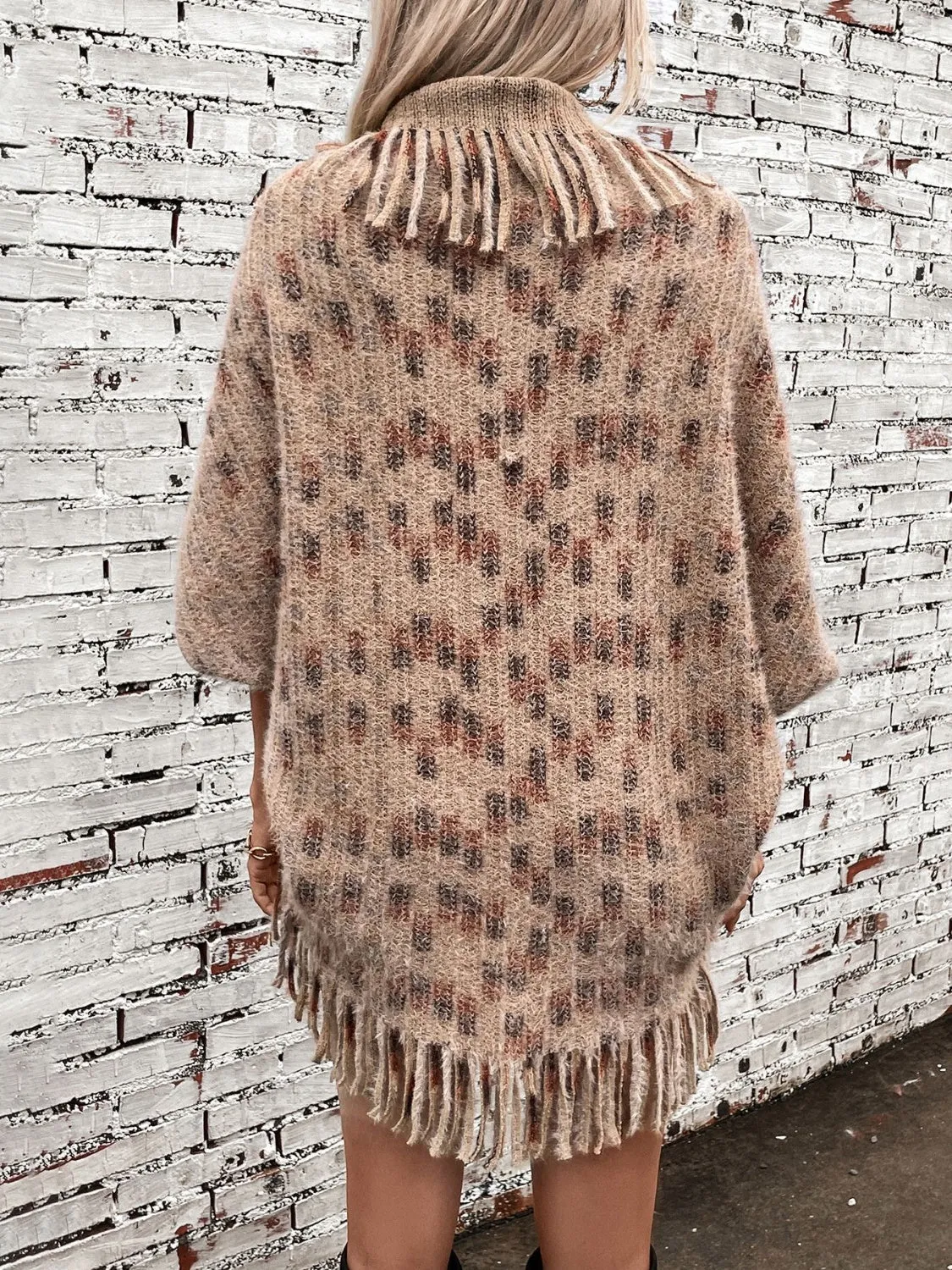 Fringe Open Front Half Sleeve Poncho sold by Charming Charlie product image thumbnail 4