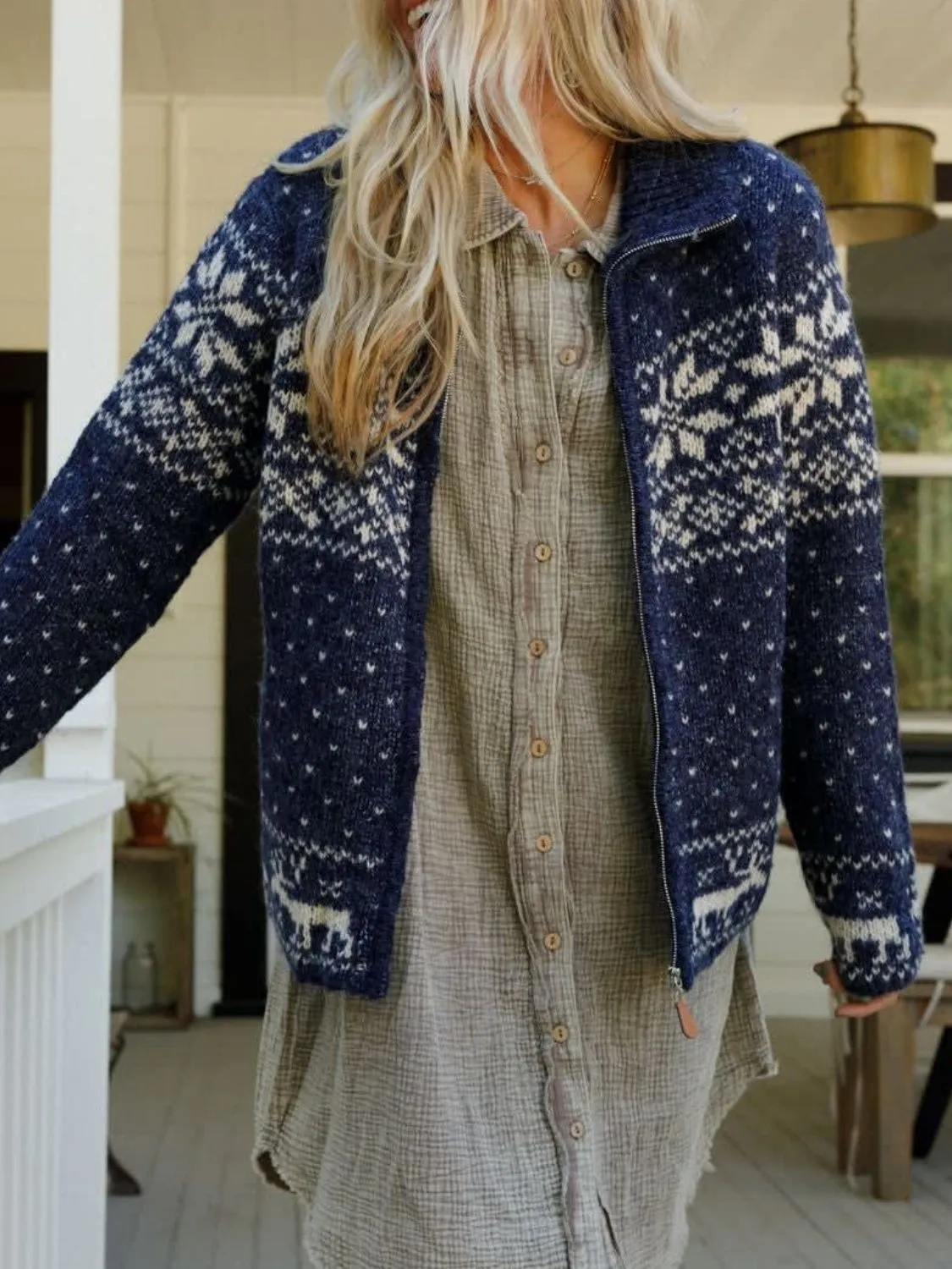 Zip Up Long Sleeve Cardigan sold by Charming Charlie product image thumbnail 2