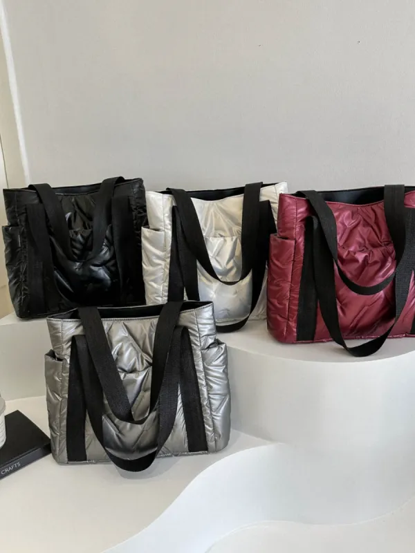 Solid Color Tote Bag with Side Pockets sold by Charming Charlie