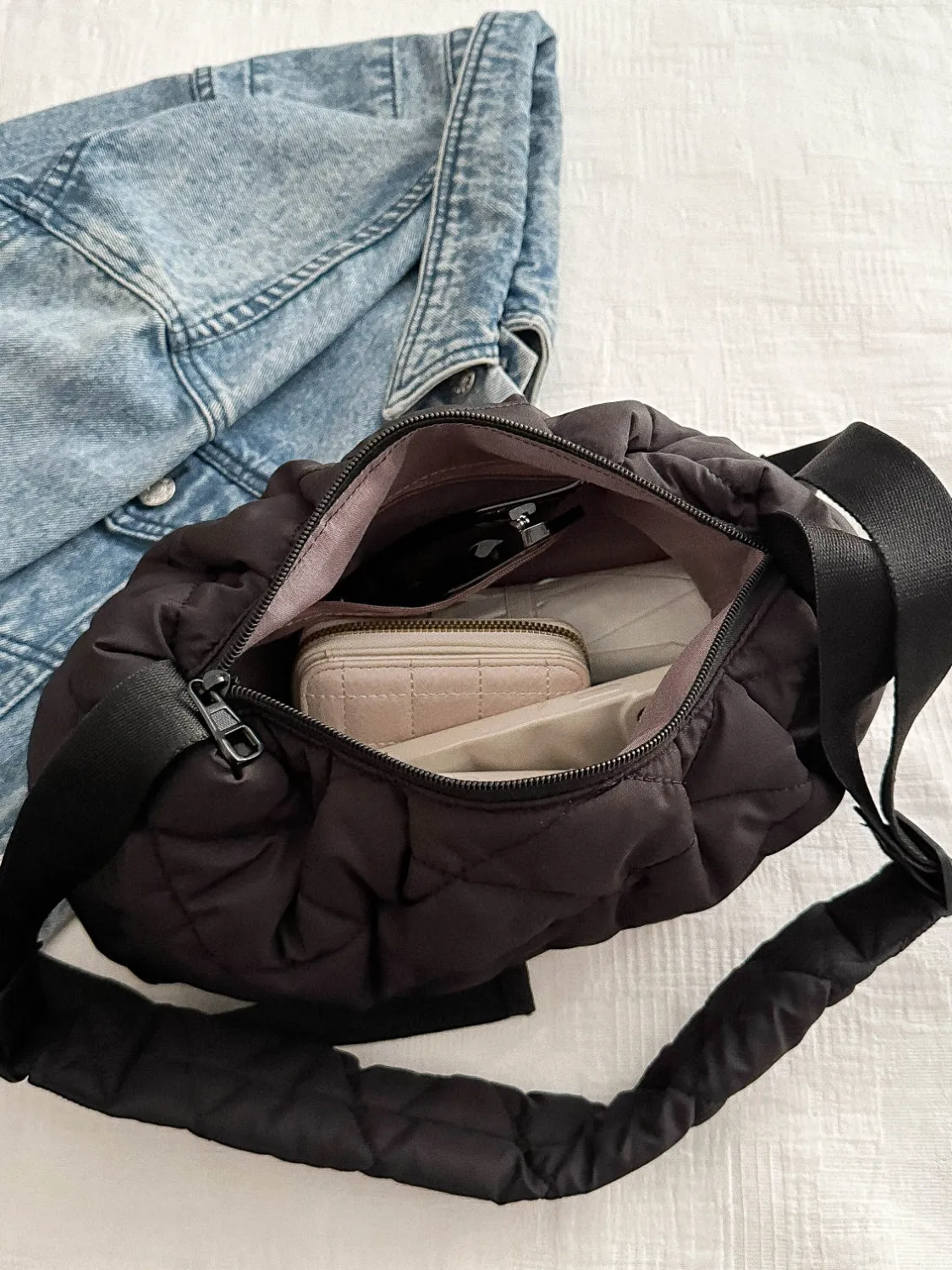 Bubble Texture Adjustable Strap Crossbody Bag sold by Charming Charlie product image thumbnail 2