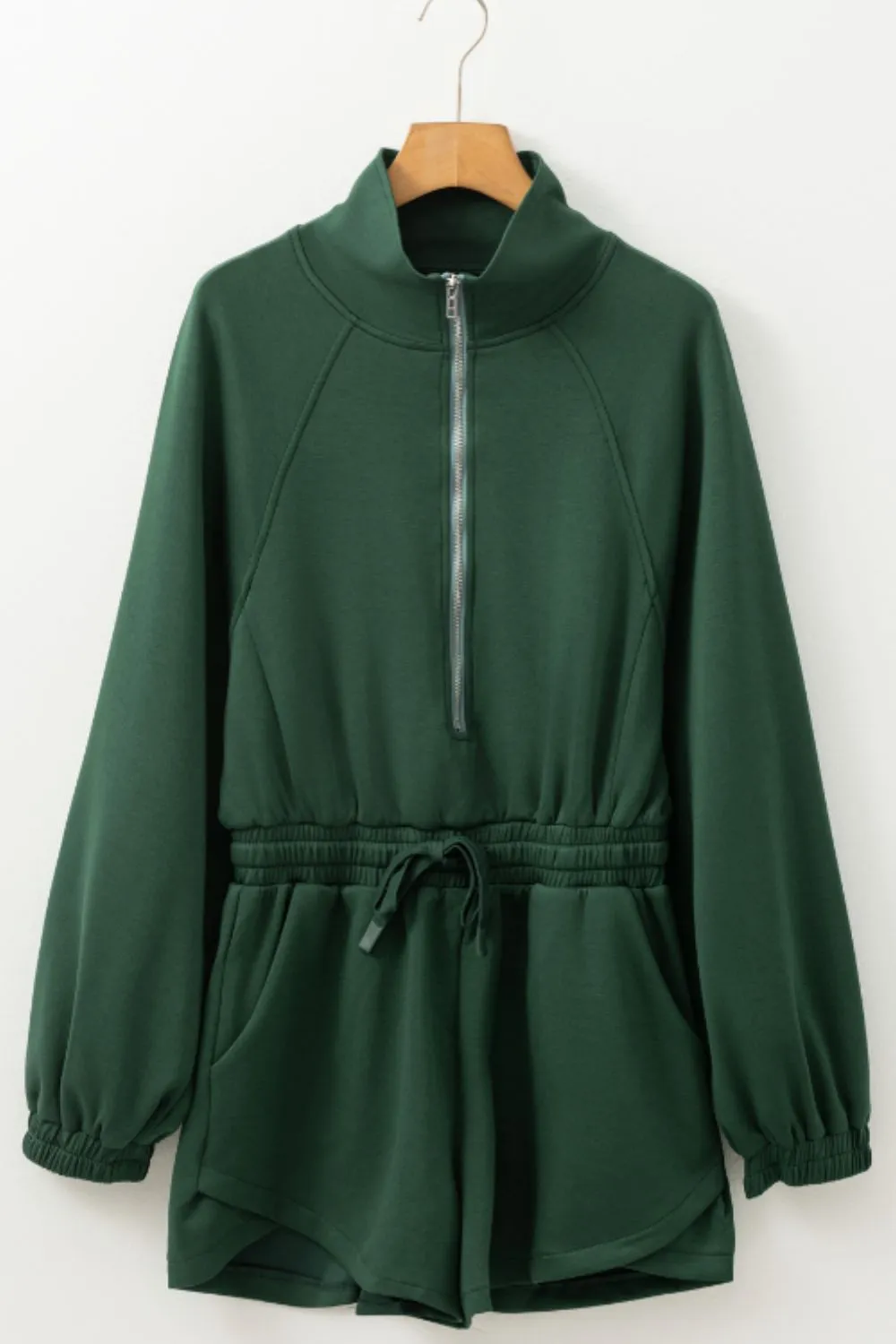 Drawstring Half Zip Long Sleeve Romper sold by Charming Charlie product image thumbnail 3