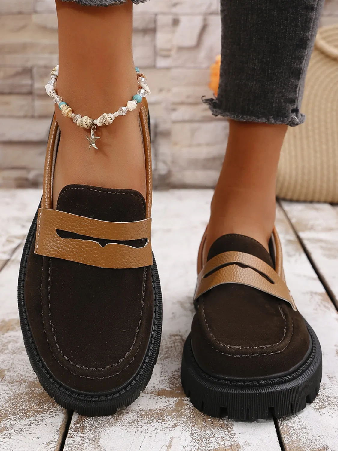 Contrast Suede Platform Loafers sold by Charming Charlie product image thumbnail 5