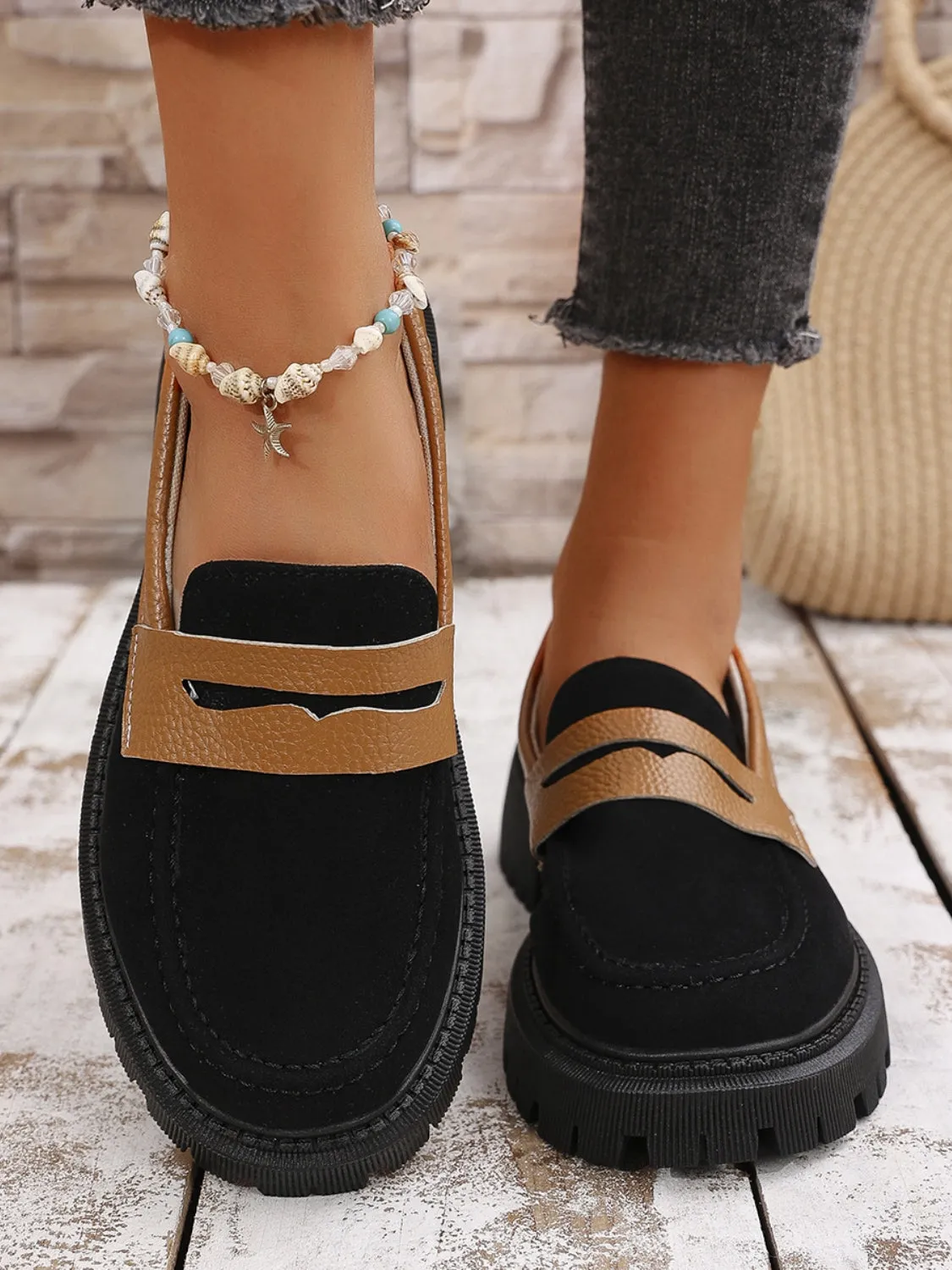 Contrast Suede Platform Loafers sold by Charming Charlie product image thumbnail 2