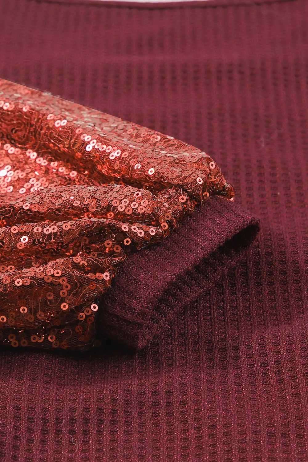 Sequin Crisscross Boat Neck Long Sleeve Blouse sold by Charming Charlie product image thumbnail 4