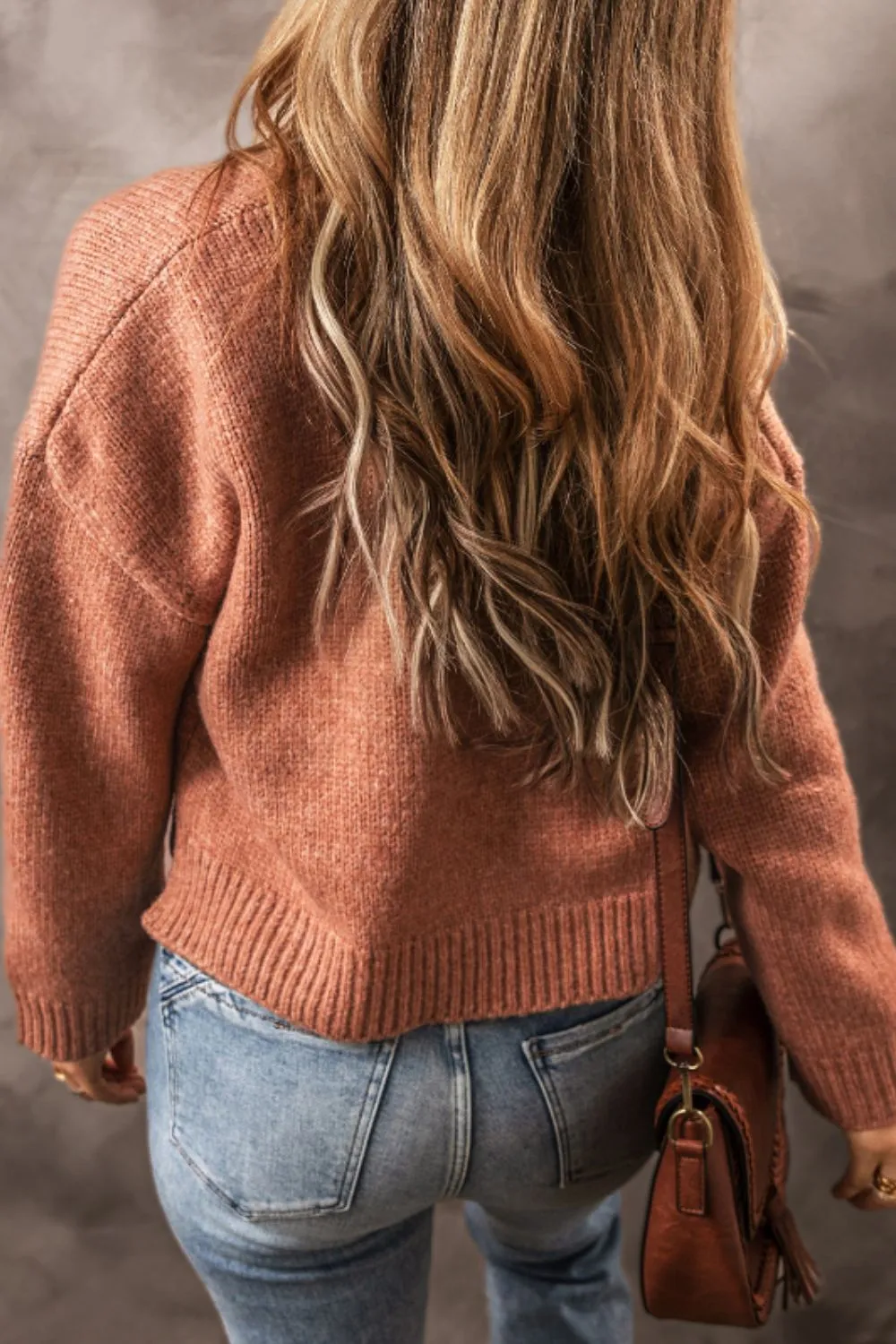 Slit Open Front Dropped Shoulder Cardigan sold by Charming Charlie product image thumbnail 4