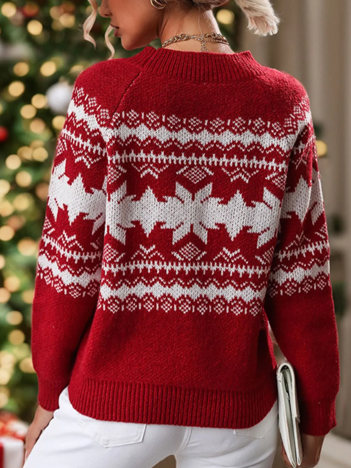 Perfee Geometric Round Neck Long Sleeve Sweater sold by Charming Charlie product image thumbnail 2