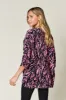Double Take Full Size Printed Notched Three-Quarter Sleeve Blouse sold by Charming Charlie
