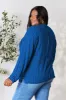 Basic Bae Full Size Ribbed Round Neck Slit Knit Top sold by Charming Charlie