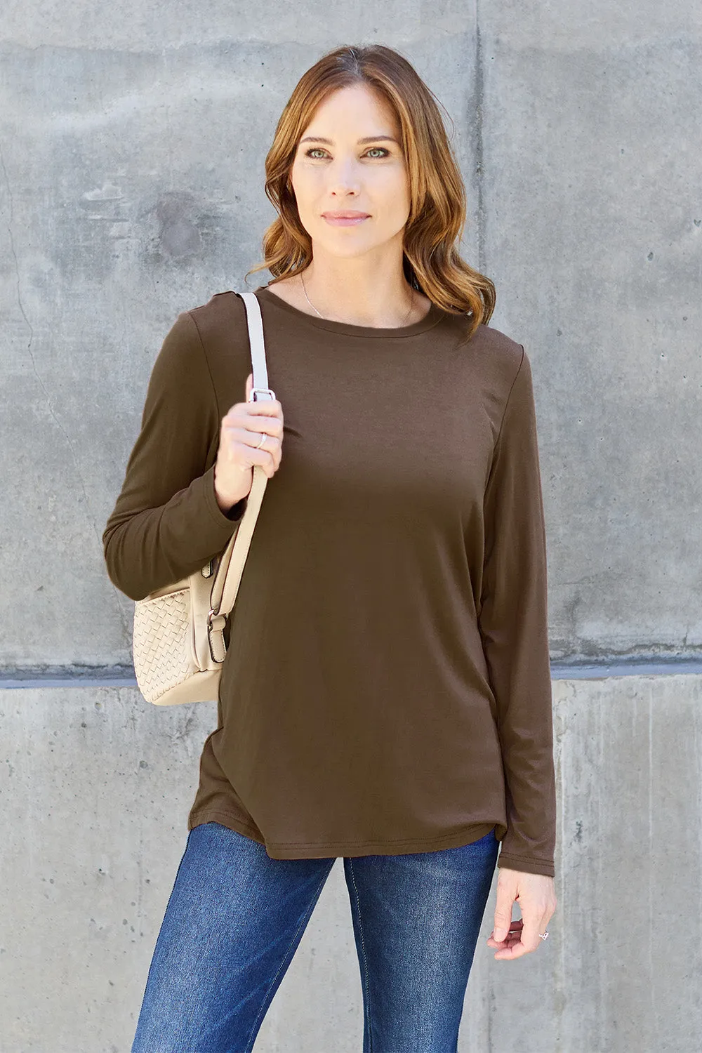 Basic Bae Full Size Round Neck Long Sleeve Top sold by Charming Charlie