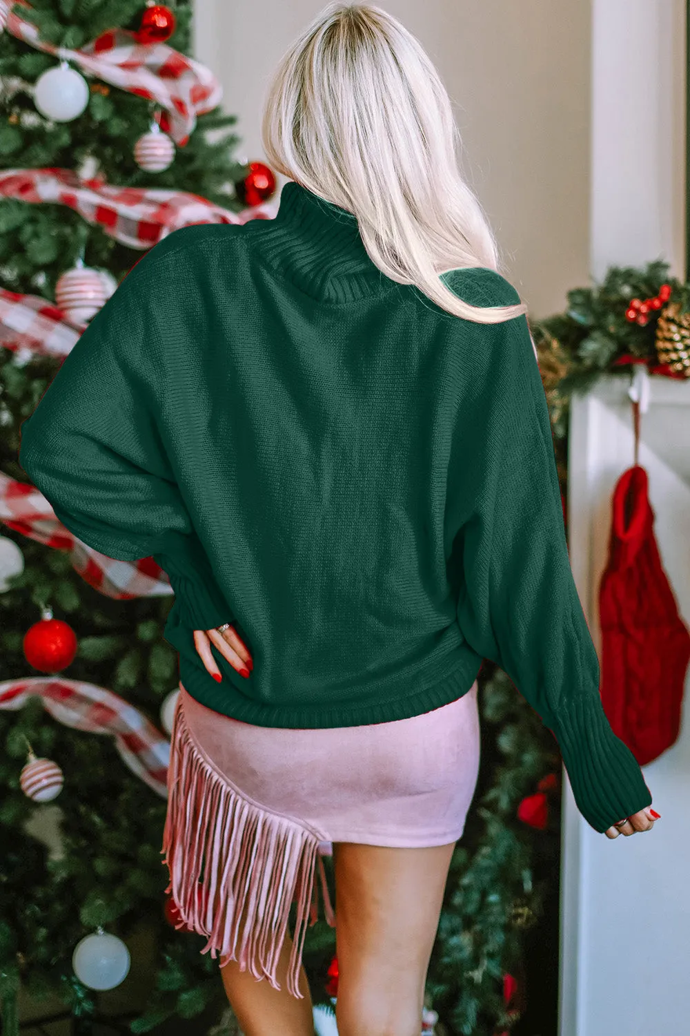 Double Take Full Size Merry Christmas Turtleneck Long Sleeve Sweater sold by Charming Charlie product image thumbnail 3