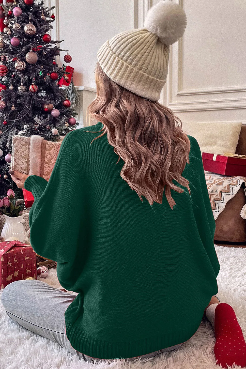 Double Take Full Size Merry Christmas Turtleneck Long Sleeve Sweater sold by Charming Charlie product image thumbnail 4