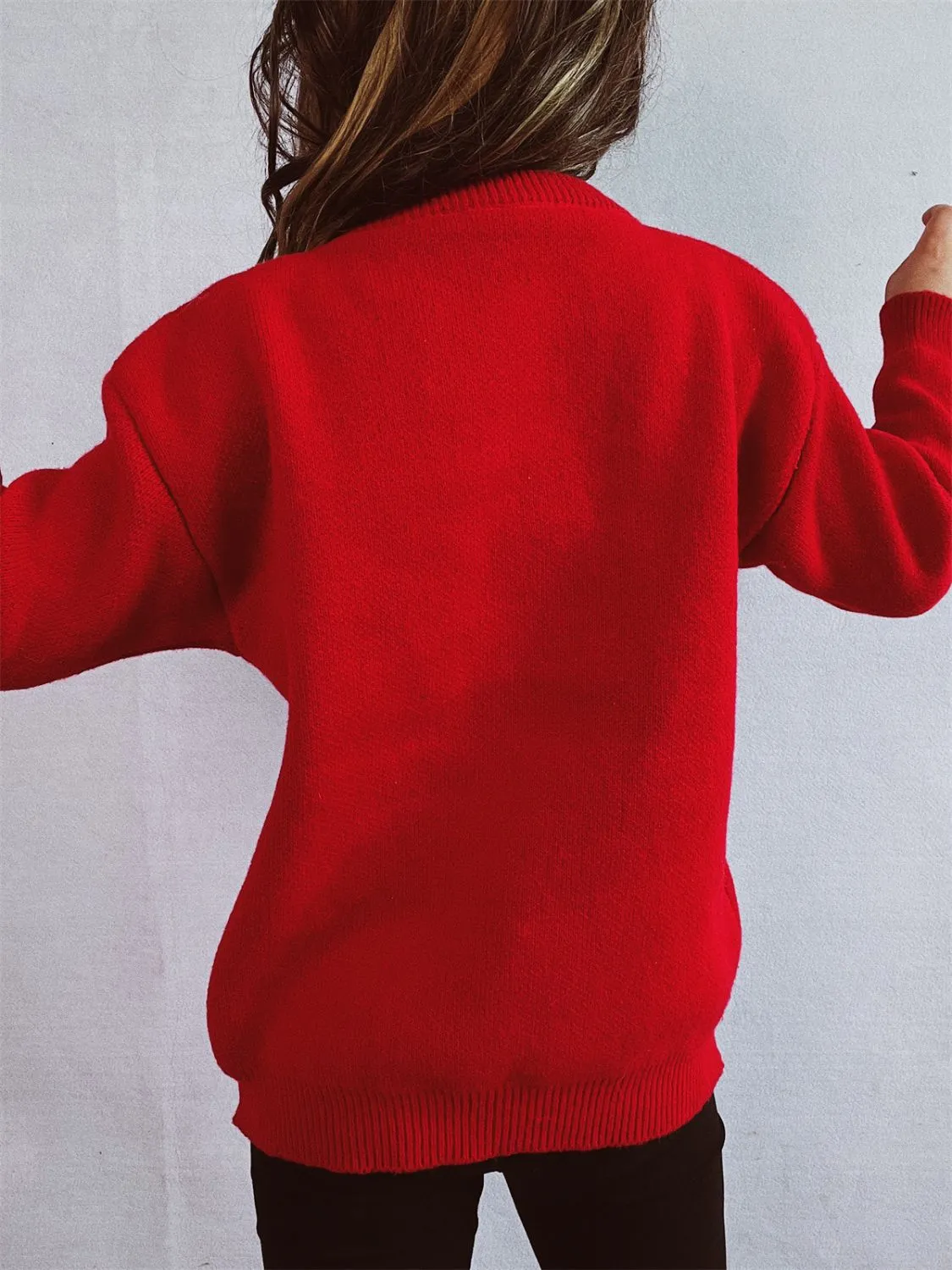 Christmas Tree Round Neck Long Sleeve Sweater sold by Charming Charlie product image thumbnail 4