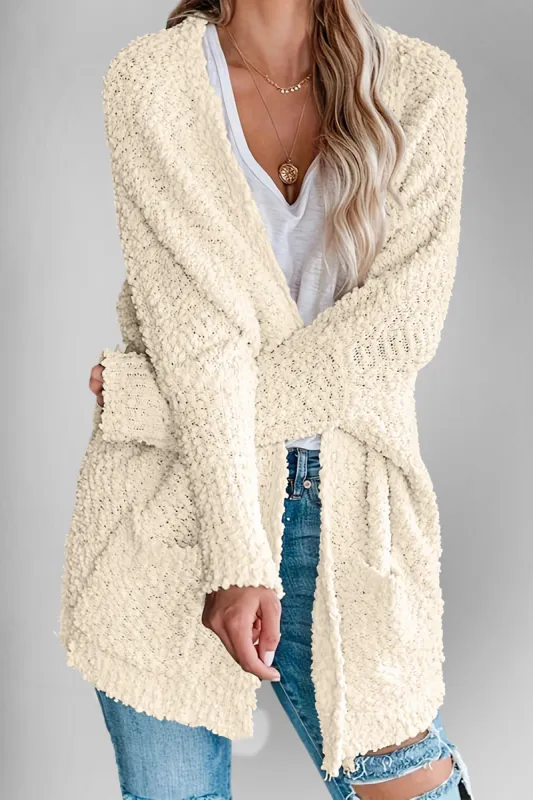 Double Take Pocketed Open Front Long Sleeve Cardigan sold by Charming Charlie