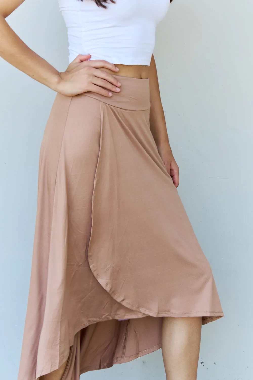 Ninexis First Choice High Waisted Flare Maxi Skirt in Camel sold by Charming Charlie product image thumbnail 5