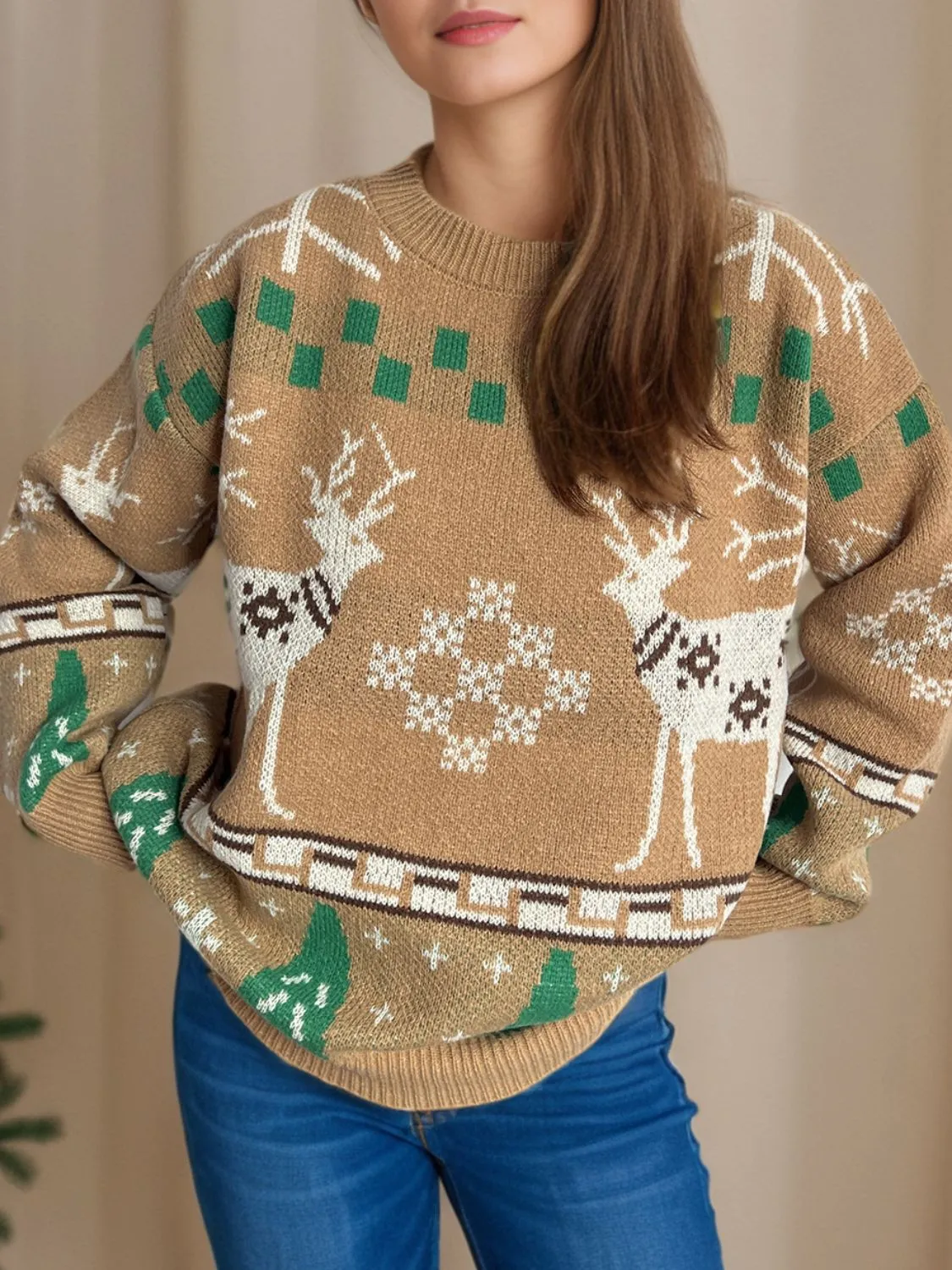 Christmas Element Round Neck Long Sleeve Sweater sold by Charming Charlie product image thumbnail 4