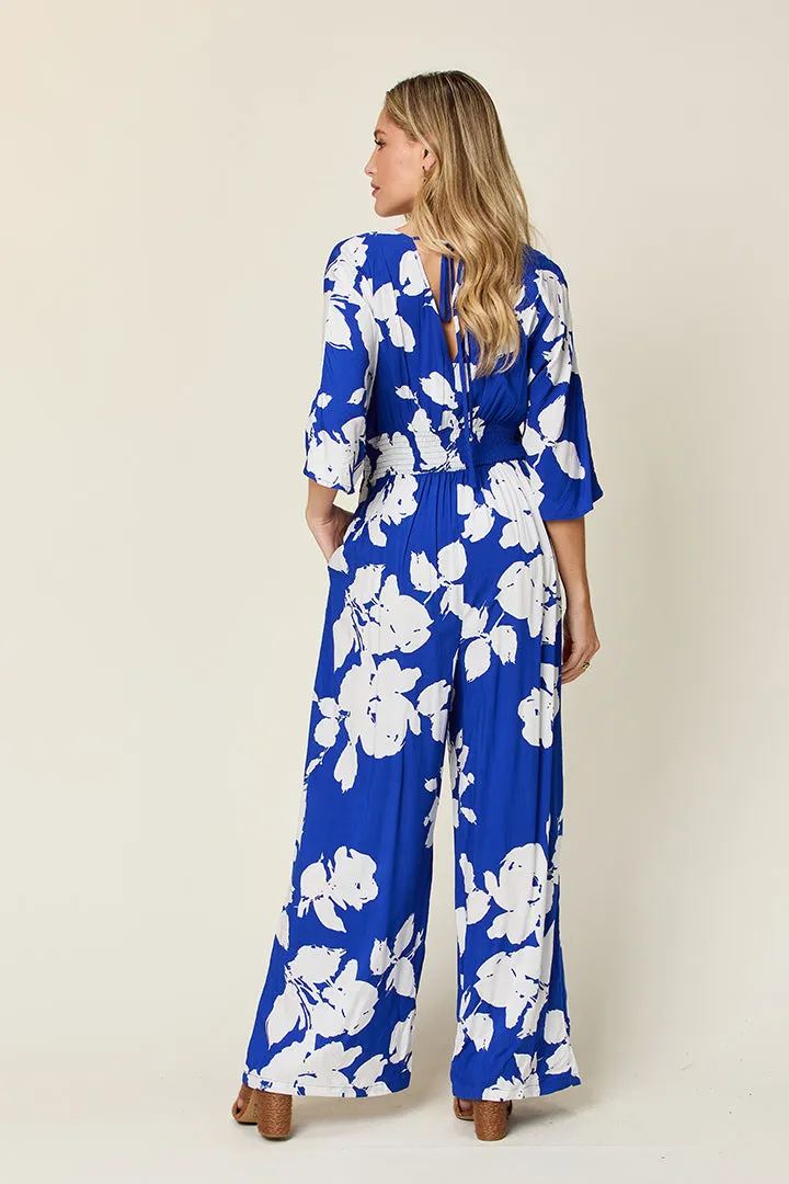 Double Take Full Size Printed Tie Back Wide Leg Jumpsuit sold by Charming Charlie product image thumbnail 3