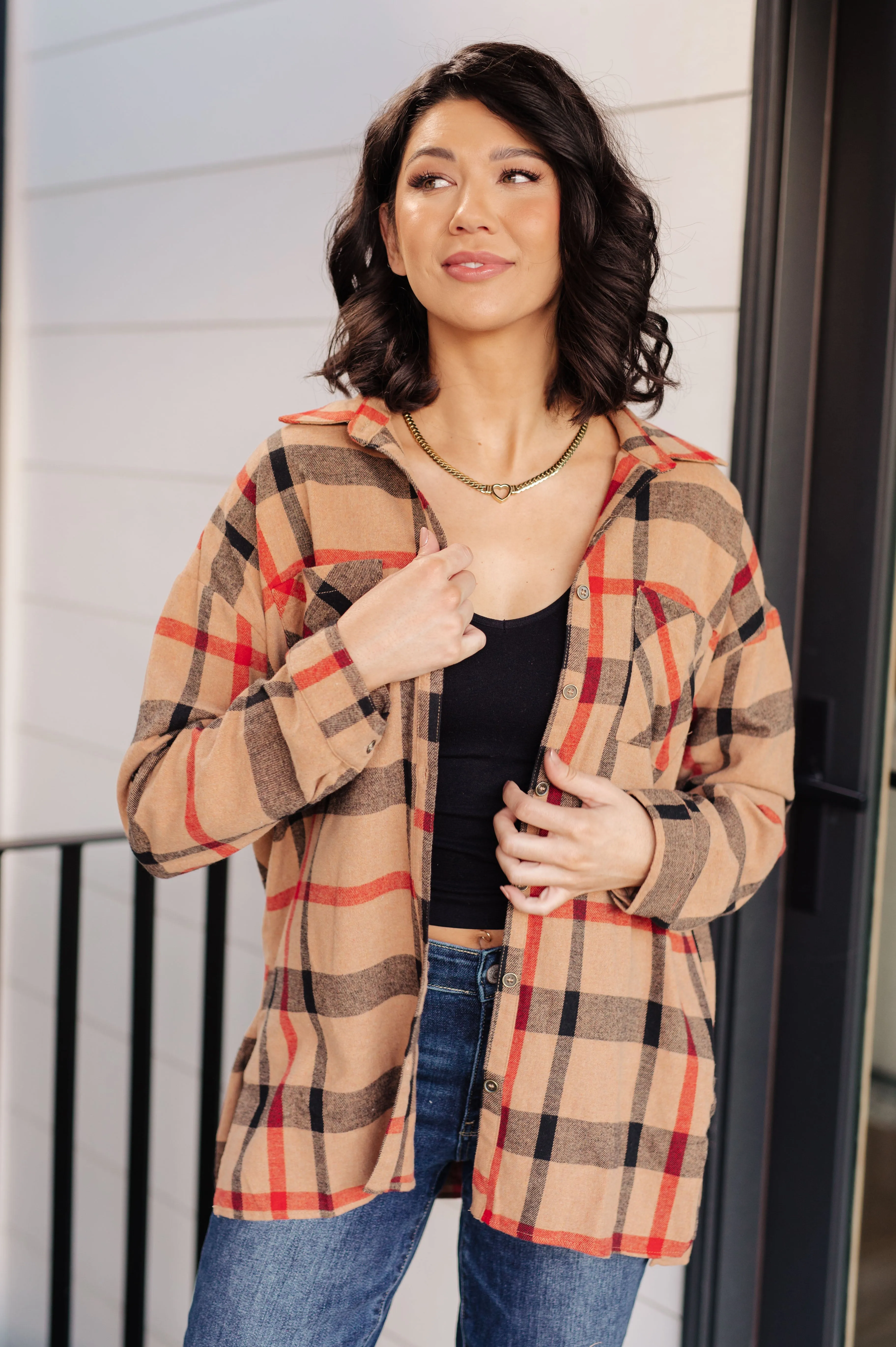 Is It Really Oversized Plaid Button Up sold by Charming Charlie product image thumbnail 2