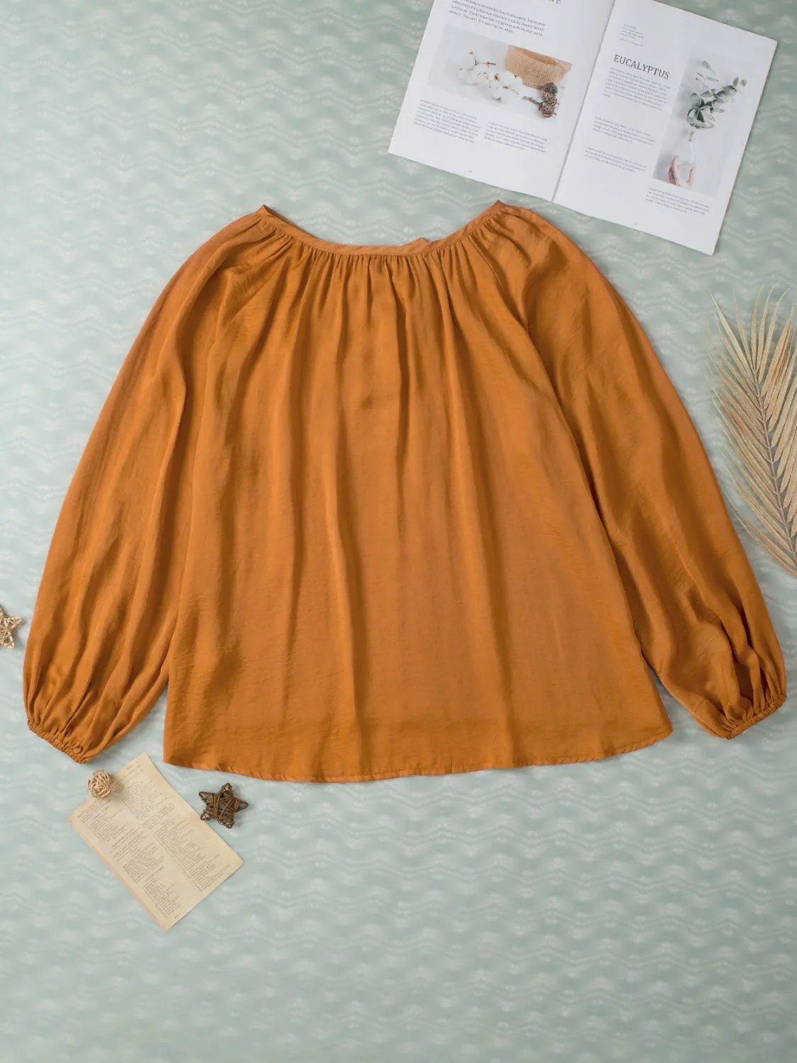 Tie Neck Balloon Sleeve Blouse sold by Charming Charlie product image thumbnail 2