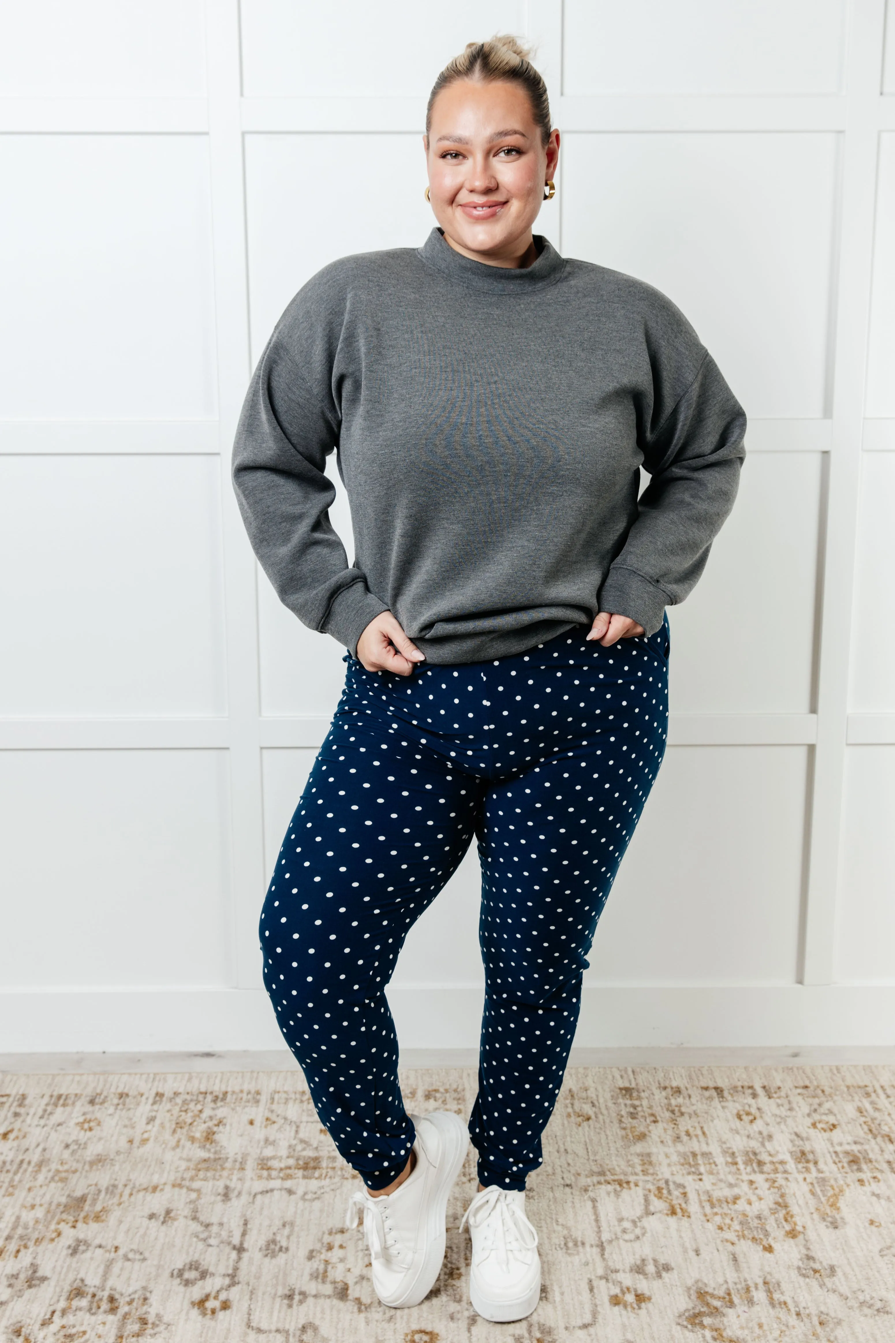 Your New Favorite Joggers in White Polka Dot sold by Charming Charlie product image thumbnail 4
