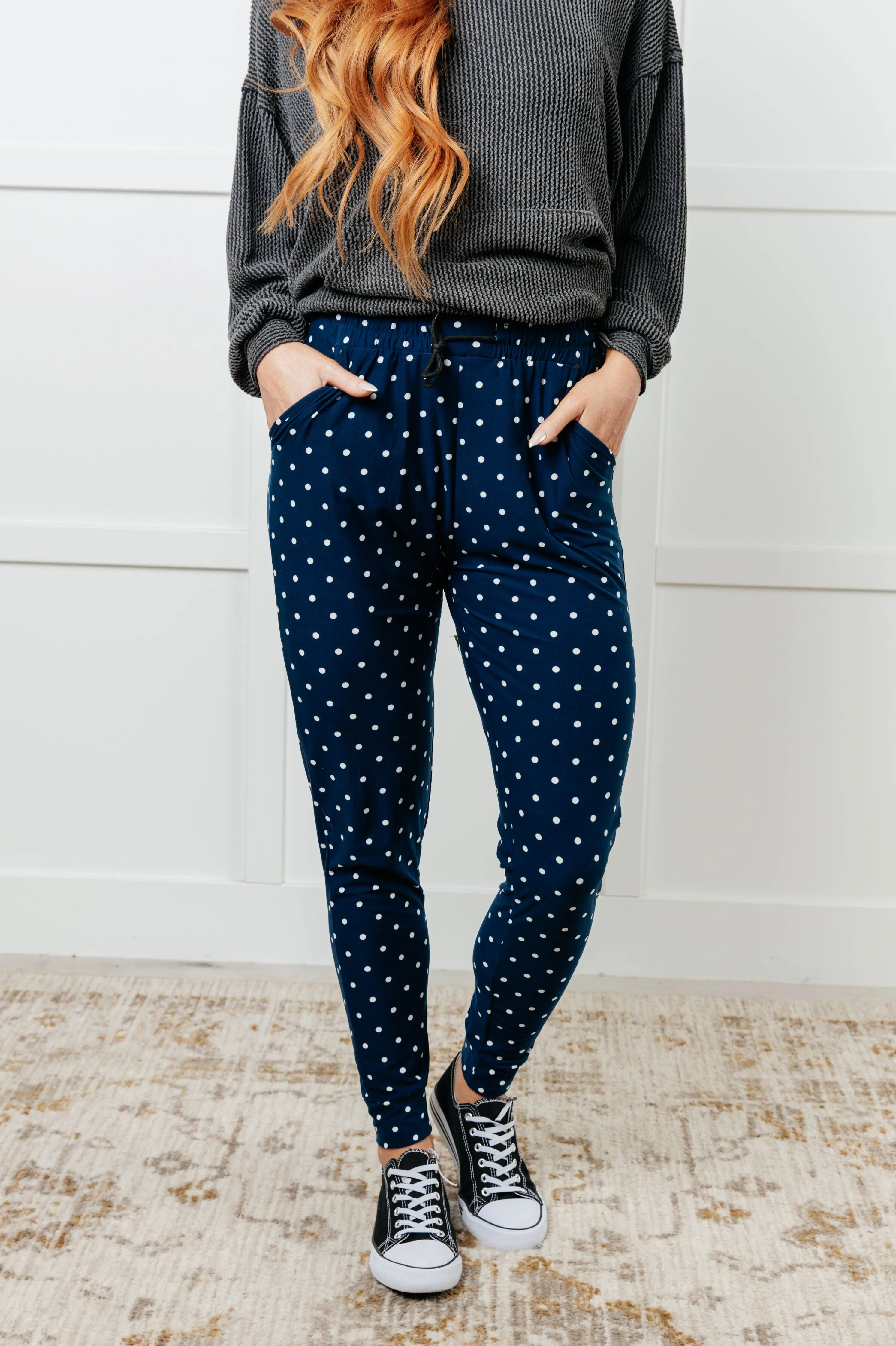 Your New Favorite Joggers in White Polka Dot sold by Charming Charlie product image thumbnail 5