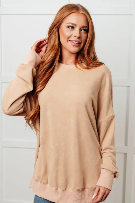 No Plain Jane Oversized Sweatshirt in Khaki sold by Charming Charlie