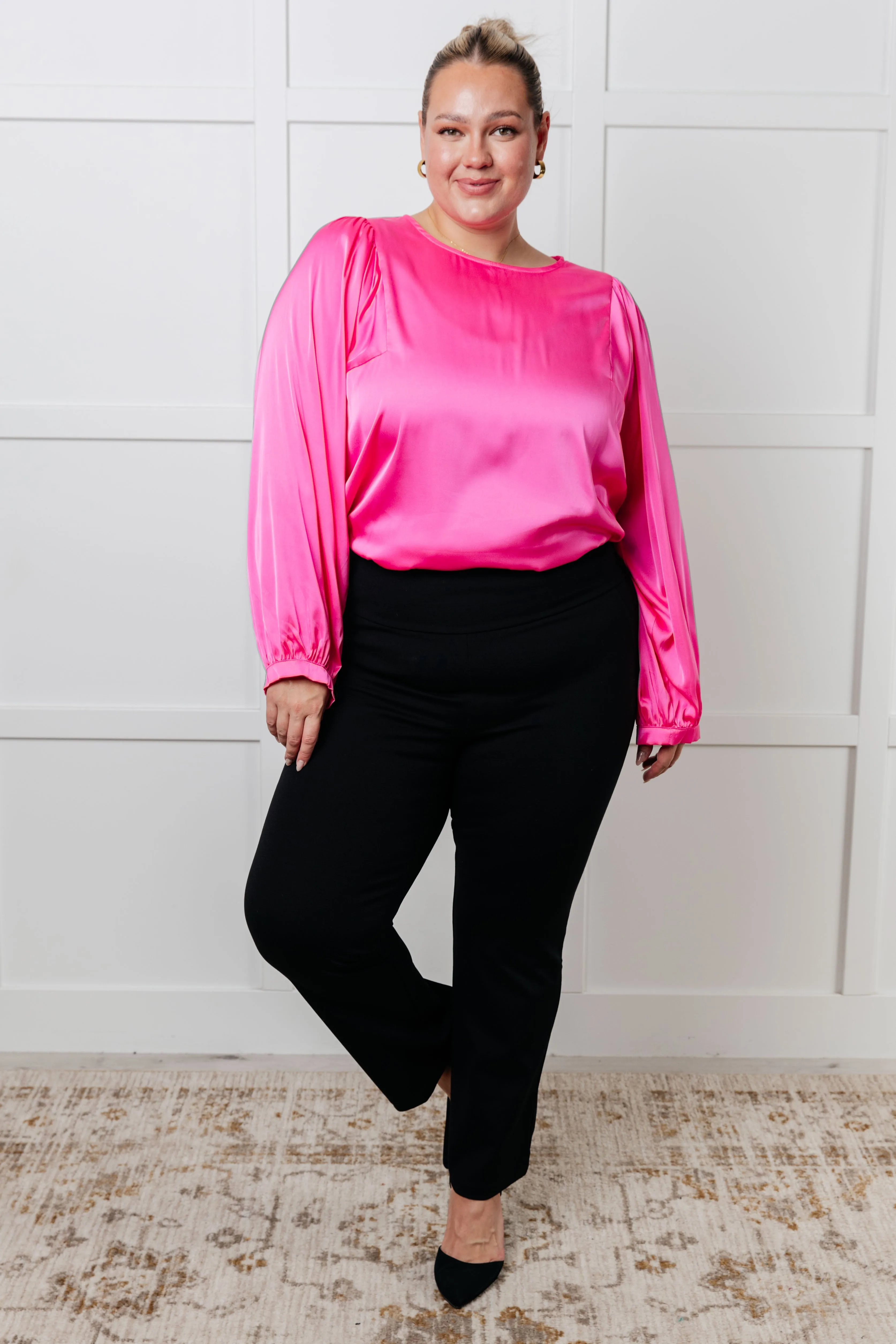 Not Exaggerating Satin Puff Sleeve Blouse sold by Charming Charlie product image thumbnail 2