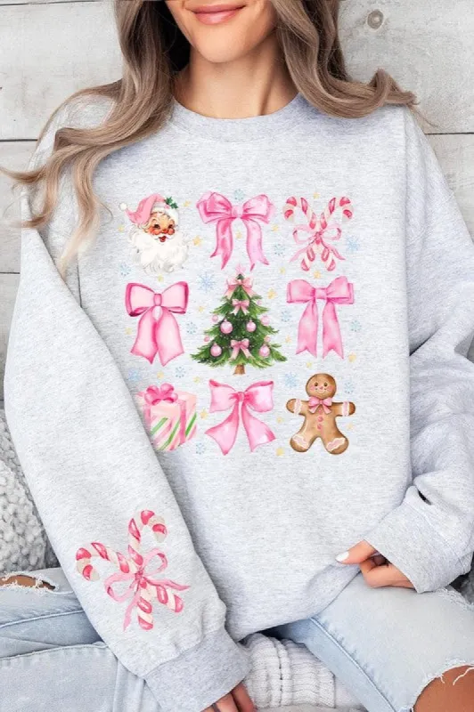 Coquette Pink Christmas Graphic Fleece Sweatshirts sold by Charming Charlie