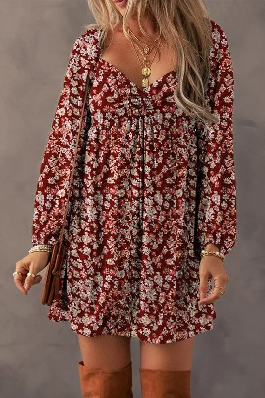 Print Sweetheart Neck Smocked Back Mini Dress sold by Charming Charlie product image thumbnail 4