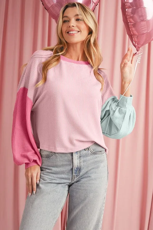 Corded Colorblock Patchwork Drop Shoulder Long sold by Charming Charlie product image thumbnail 5