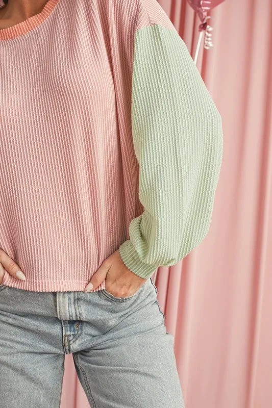 Corded Colorblock Patchwork Drop Shoulder Long sold by Charming Charlie product image thumbnail 2