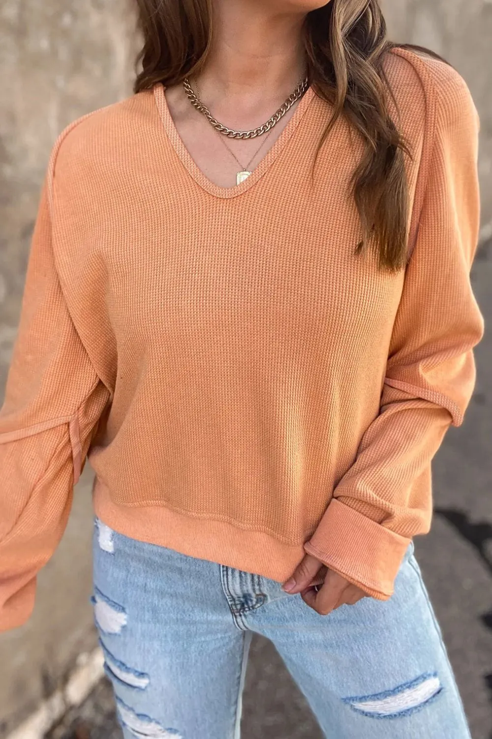 V Neck Long Sleeve T-Shirt sold by Charming Charlie product image thumbnail 2
