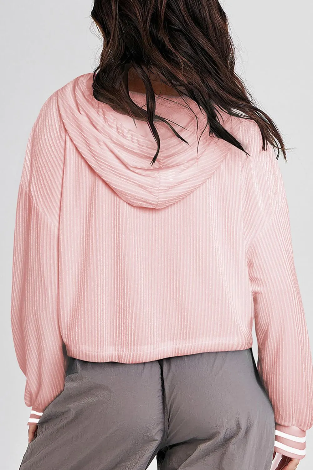 Drawstring Drop Shoulder Long Sleeve Hoodie sold by Charming Charlie product image thumbnail 3