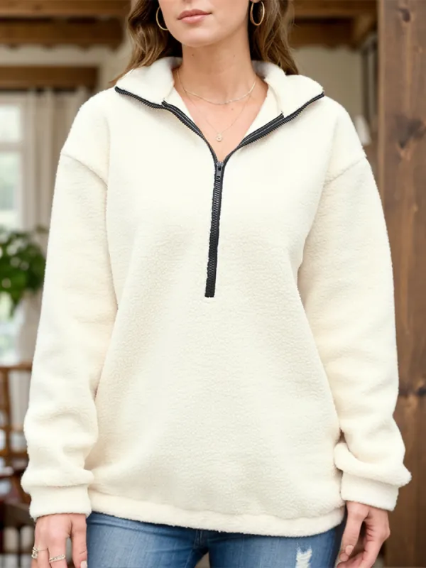 Turtleneck Half Zip Long Sleeve Sweatshirt sold by Charming Charlie