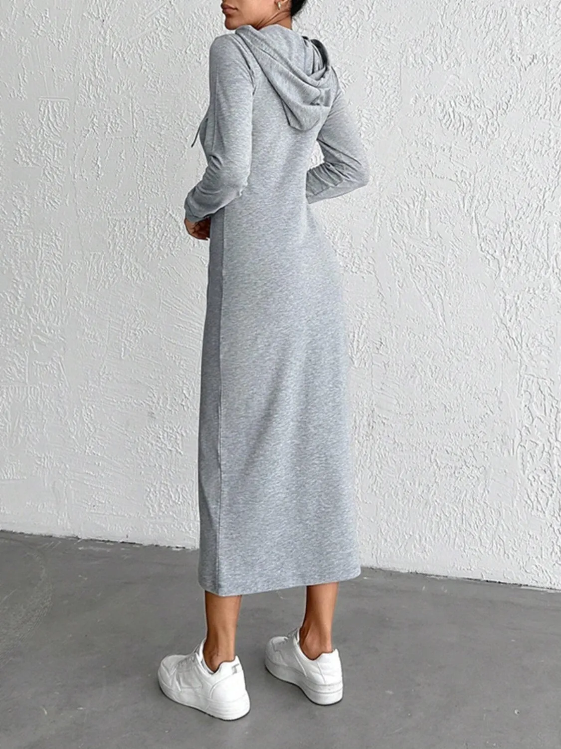 Drawstring Long Sleeve Hooded Midi Dress sold by Charming Charlie product image thumbnail 3