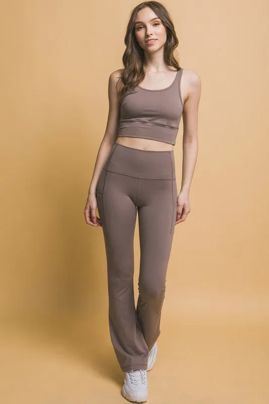 Love Tree High Waist Flare Active Leggings with Side Pockets sold by Charming Charlie product image thumbnail 4