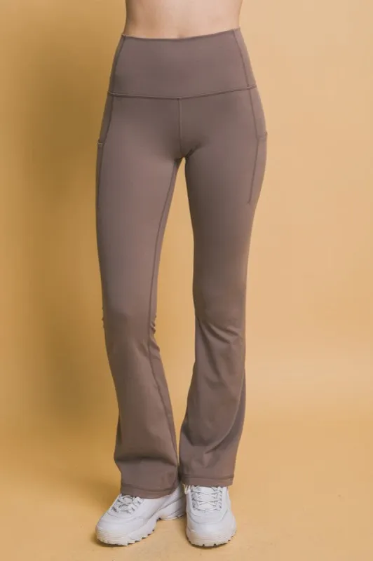 Love Tree High Waist Flare Active Leggings with Side Pockets sold by Charming Charlie