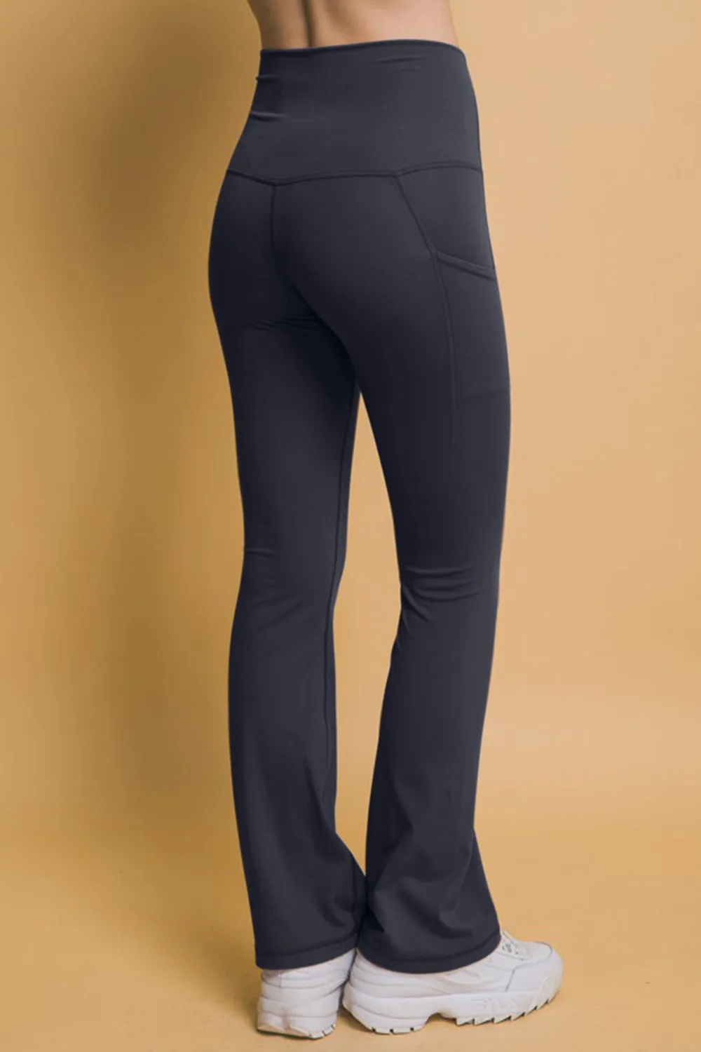Love Tree High Waist Flare Active Leggings with Side Pockets sold by Charming Charlie product image thumbnail 2