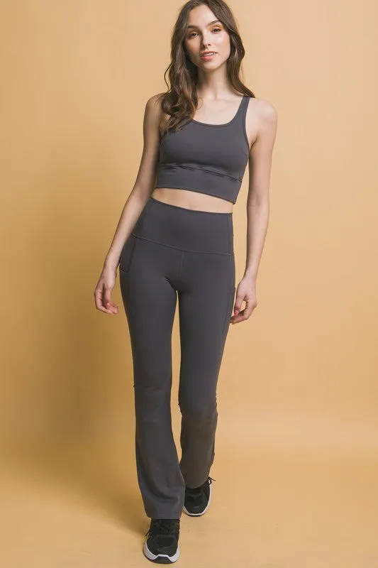 Love Tree High Waist Flare Leggings with Side Pockets sold by Charming Charlie product image thumbnail 3