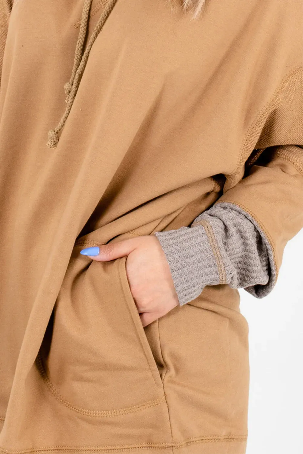 Drawstring Contrast Long Sleeve Hoodie sold by Charming Charlie product image thumbnail 4